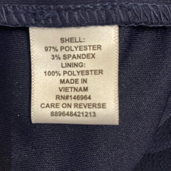 Elle Short Sleeve Navy Lined Scalloped‎ Trim Dress - Picture 5 of 5